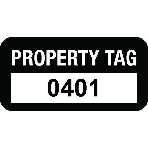 Lustre-Cal VOID Label PROPERTY TAG Black 1.50in x 0.75in Serialized 0401-0500, 100PK 253774Vo1K0401 - main
